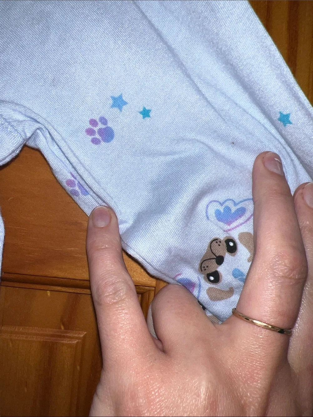 Justice Light Blue Long Sleeve Tee with Puppy and Wing Motif